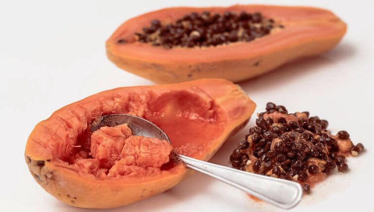 Papaya von Parasiten